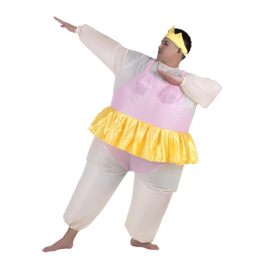 Decdeal Cute Adult Inflatable Ballerina Costume Fat Suit for Women/Men ...